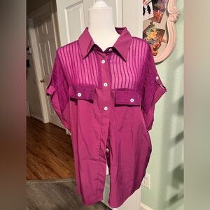 SHEIN Curve Fuchsia Top